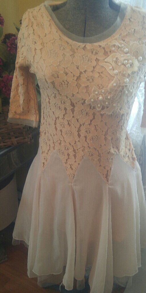 Peach lace dress
